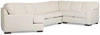 Sinclair Light Beige Fabric Left Cuddler Innerspring Sleeper Sectional