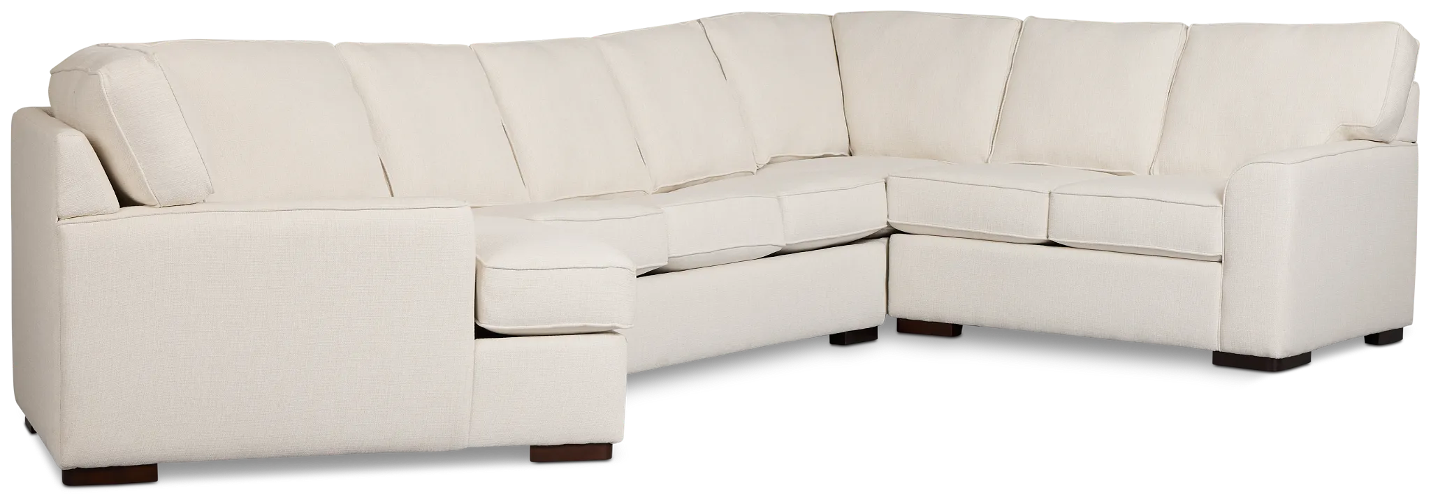 Sinclair Light Beige Fabric Left Cuddler Innerspring Sleeper Sectional