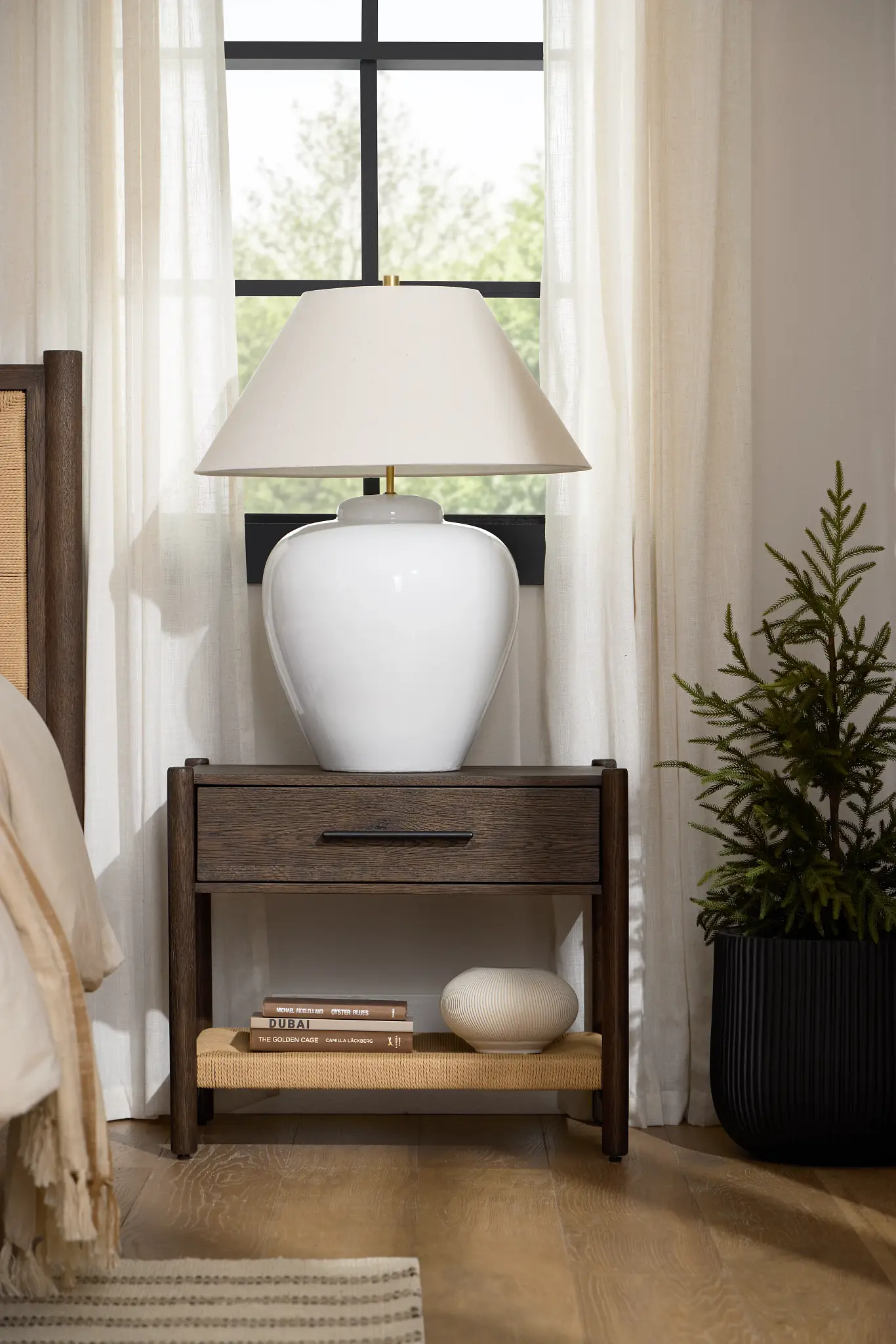 Santorini Dark Tone Woven Nightstand Santorini Dark Tone Woven Nightstand