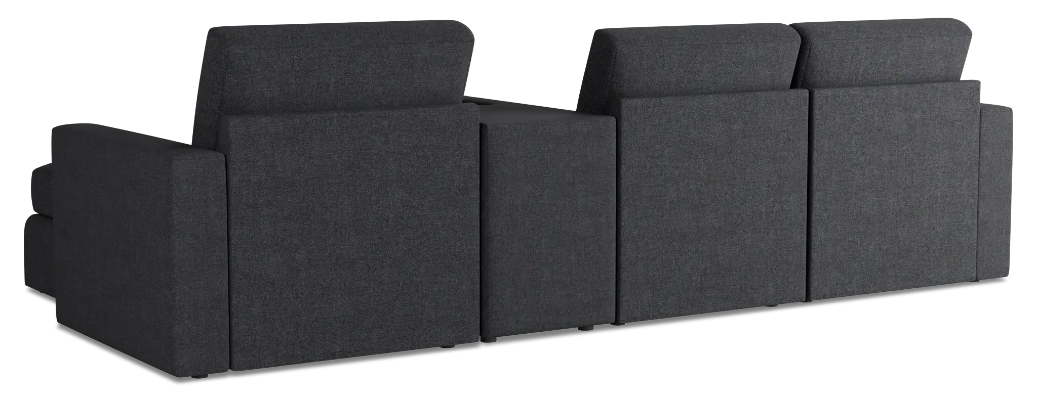 Citymod Dark Gray Fabric Small Right Chaise Sectional With Storage Console Citymod Dark Gray Fabric Small Right Chaise Sectional With Storage Console