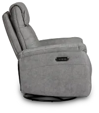 Ryder Gray Micro Power Swivel Glider Recliner