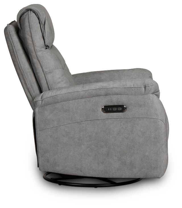 Ryder Gray Micro Power Swivel Glider Recliner