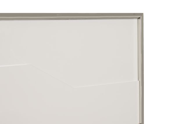Doral White Panel Bed With Lights