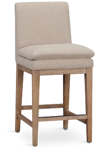 Willow Light Beige Fabric 24" Upholstered Barstool
