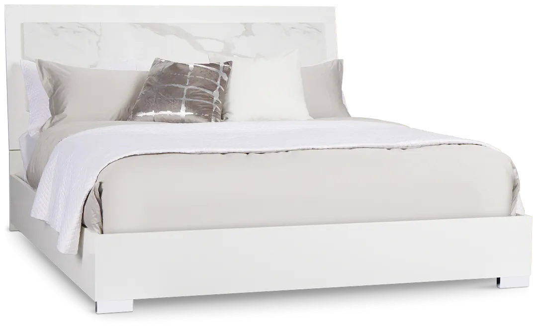 Modena White Platform Bed