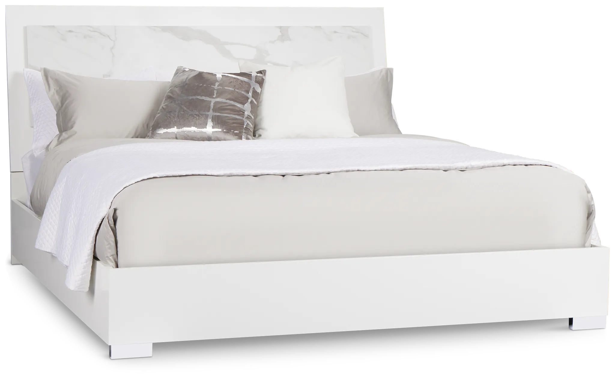 Modena White Platform Bed