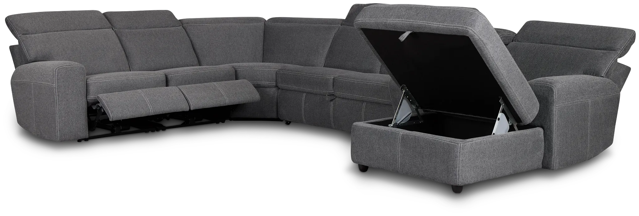 Callum Dark Gray Storage Medium Right Triple Power Chaise Sleeper Sectional