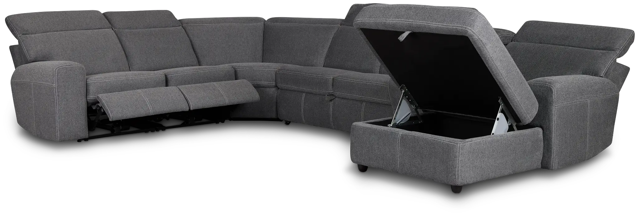 Callum Dark Gray Storage Medium Right Triple Power Chaise Sleeper Sectional Callum Dark Gray Storage Medium Right Triple Power Chaise Sleeper Sectional