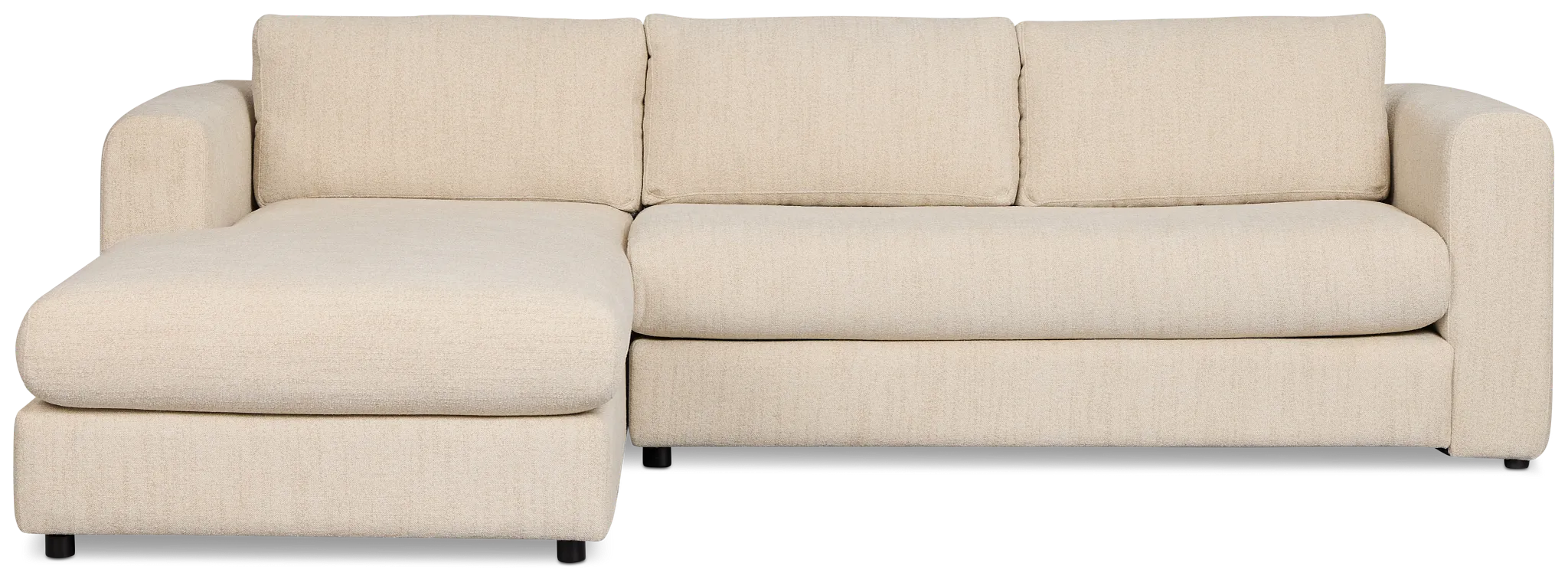 Alma Light Beige Fabric Left Chaise Sectional