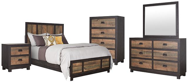 Harlington Dark Tone Panel Bedroom Package