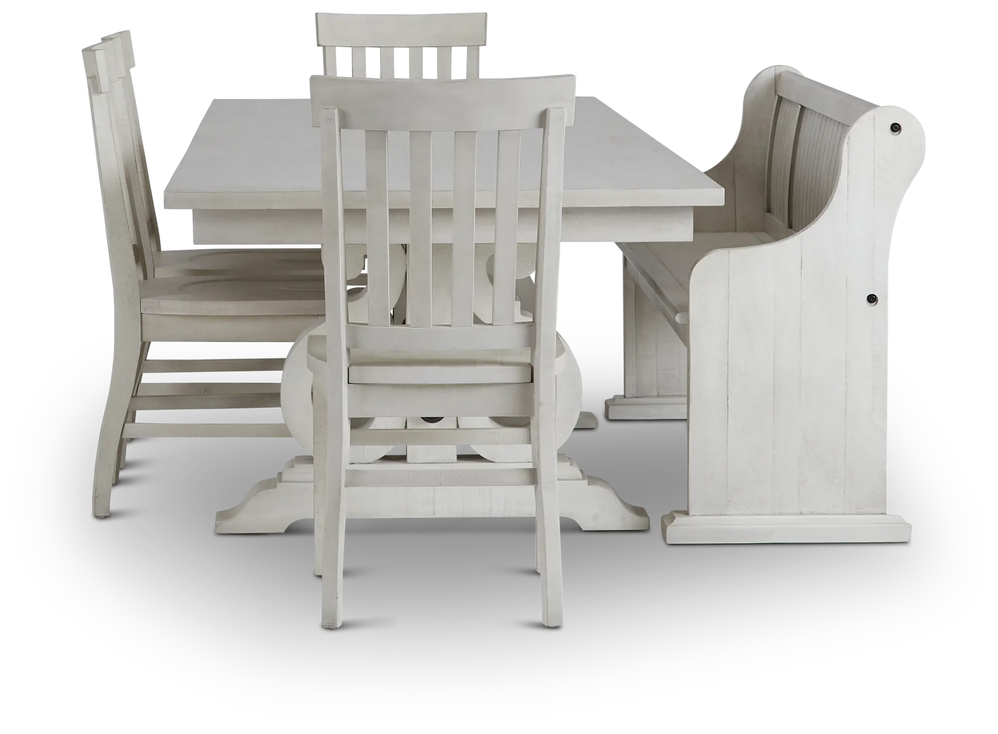 Sonoma Ivory Trestle Table, 4 Chairs & Bench Sonoma Ivory Trestle Table, 4 Chairs & Bench
