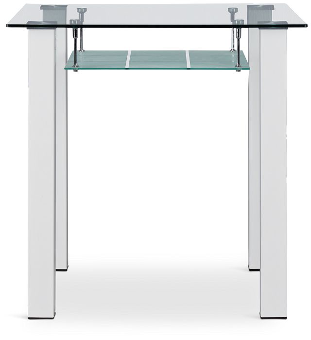 Vienna White Glass Square High Dining Table