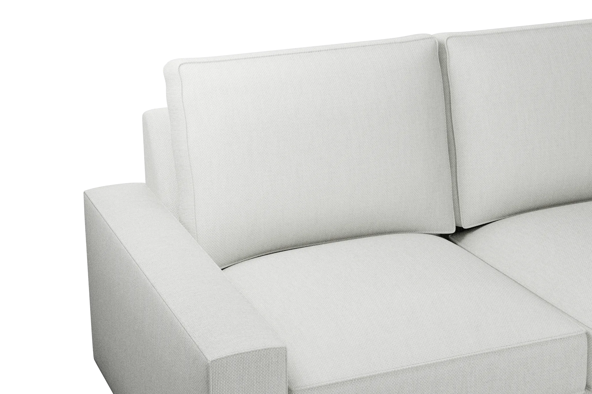 Edgewater Revenue White Small Two-arm Sectional