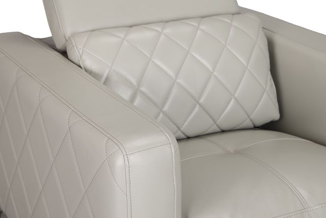 Ava Light Gray Micro Power Recliner