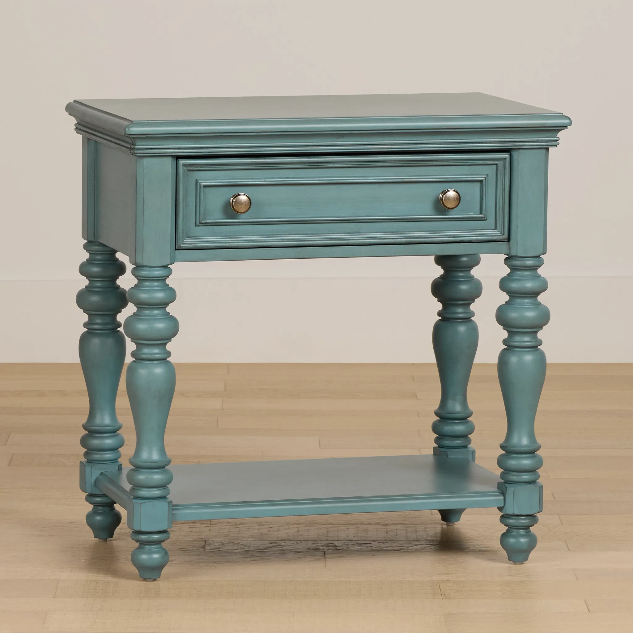 Savannah Teal 1-drawer Nightstand
