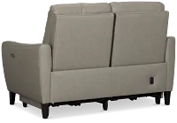 Keaton Gray Lthr/vinyl Power Reclining Loveseat W/ Power Headrest