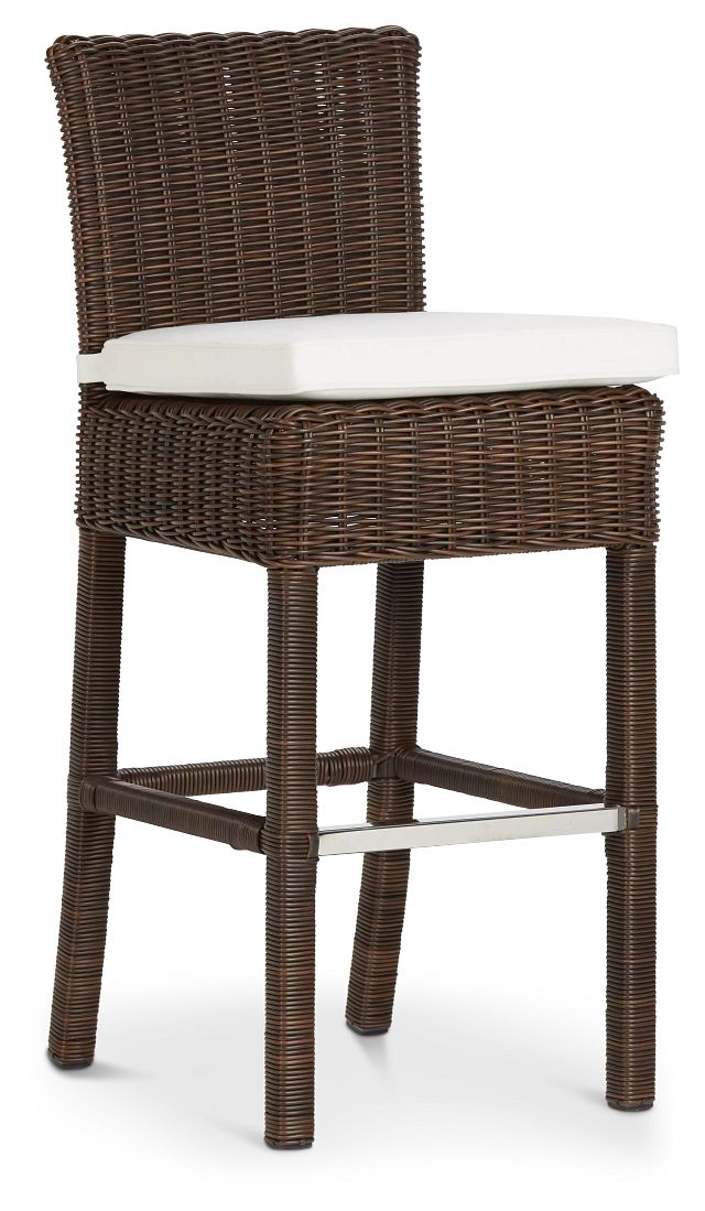 Canyon Dark Brown White Woven 30" Barstool