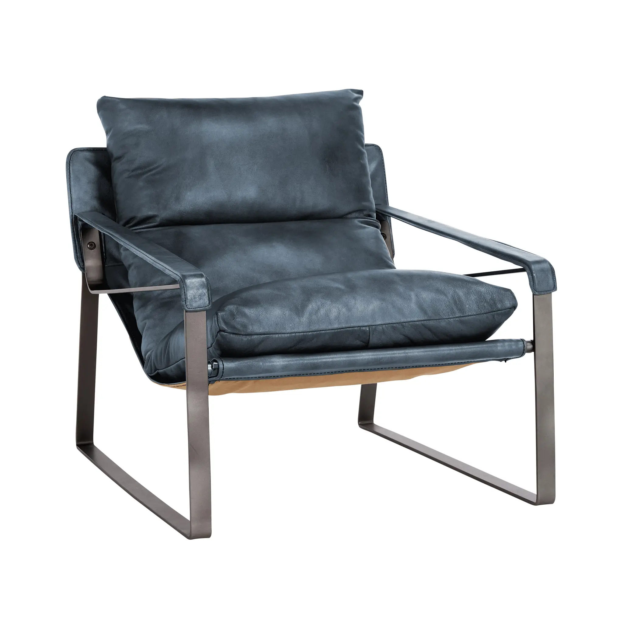 Times Blue Leather Accent Chair Times Blue Leather Accent Chair
