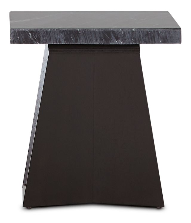 Auburn Dark Gray Marble Square End Table