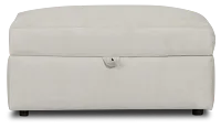 Hudson Gray Fabric Storage Ottoman
