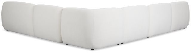 Halsey White Fabric Large Right Cuddler Sectional