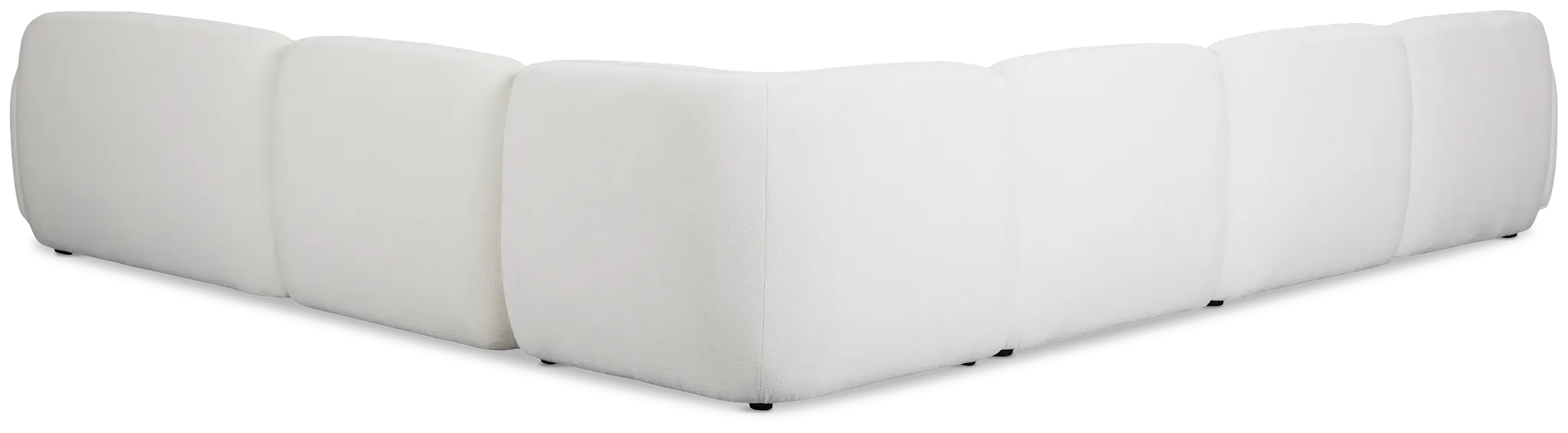 Halsey White Fabric Large Right Cuddler Sectional