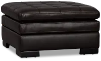 Braden Dark Brown Leather Storage Ottoman