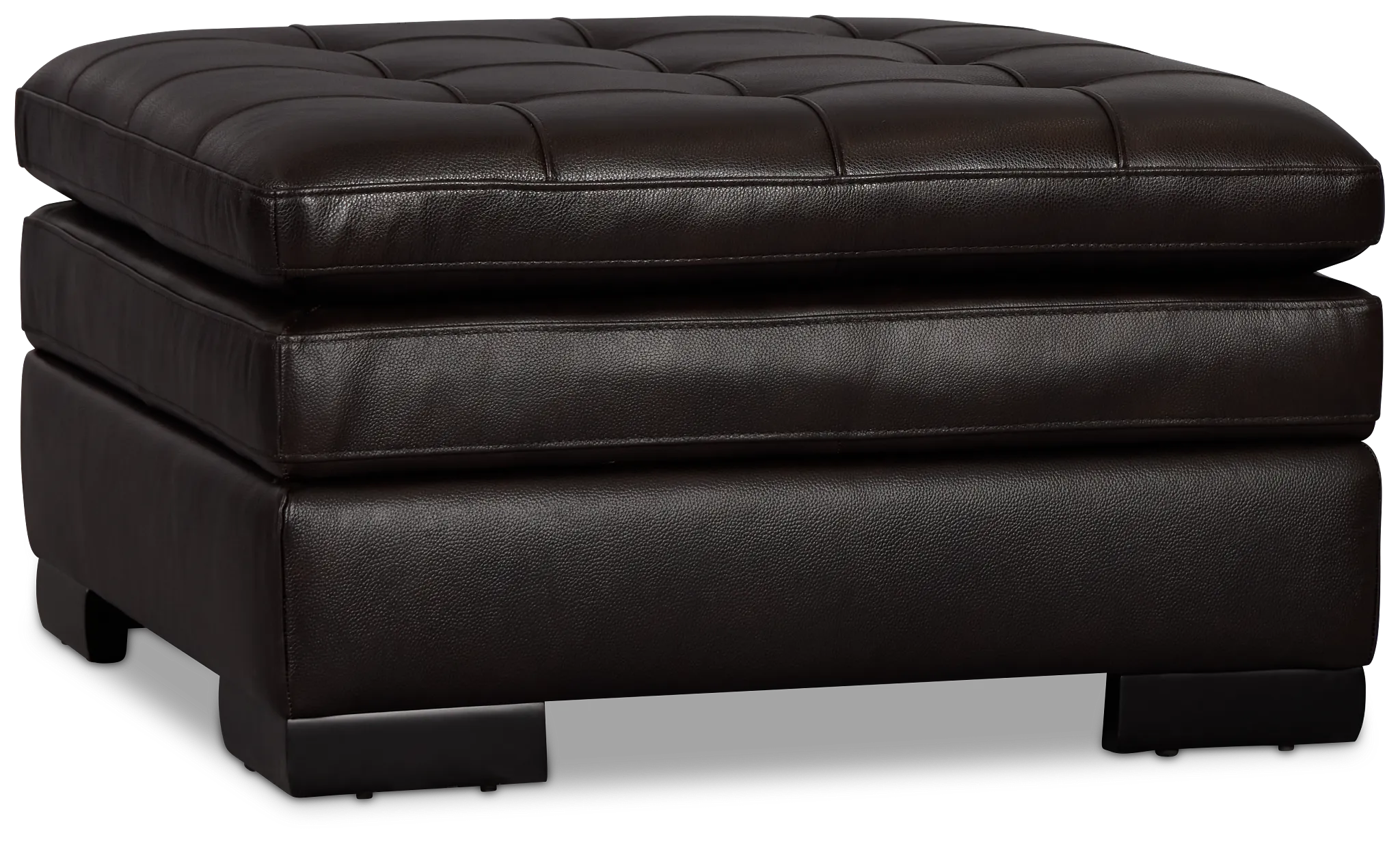 Braden Dark Brown Leather Storage Ottoman
