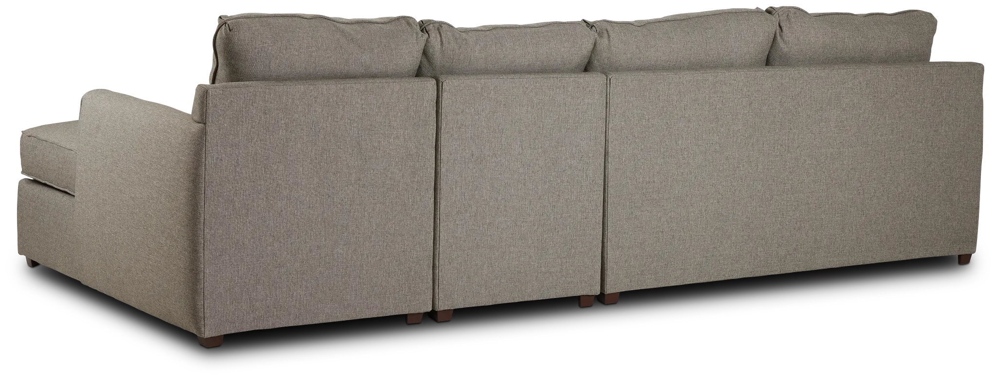 Asheville Brown Fabric Small Right Chaise Sectional