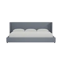 Captiva Joya Gray 48" Upholstered Shelter Bed