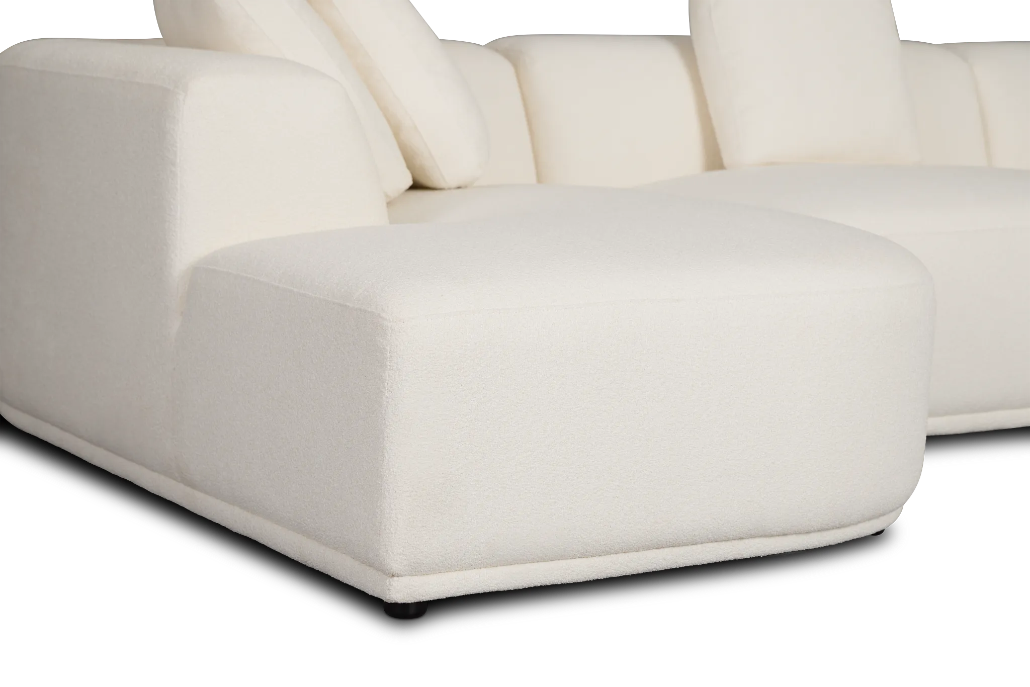 Catalina White Fabric Medium Left Chaise Sectional