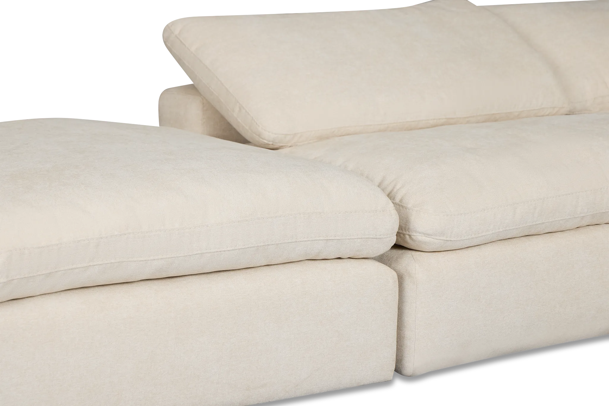 Drift Light Beige Fabric Medium Left Bumper Power Sectional