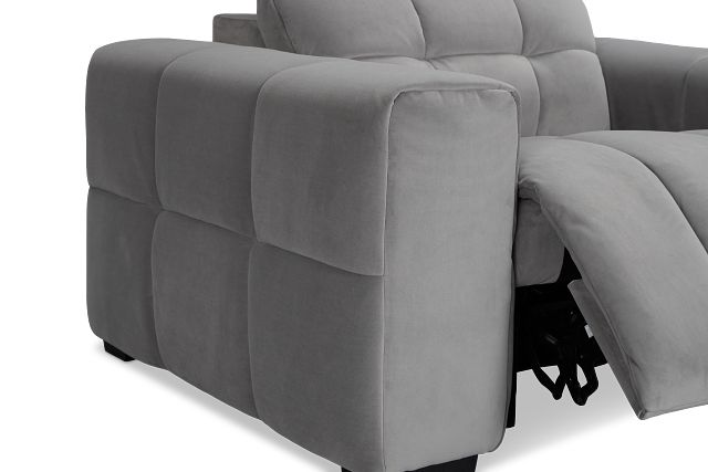 Gemma Light Gray Velvet Power Recliner