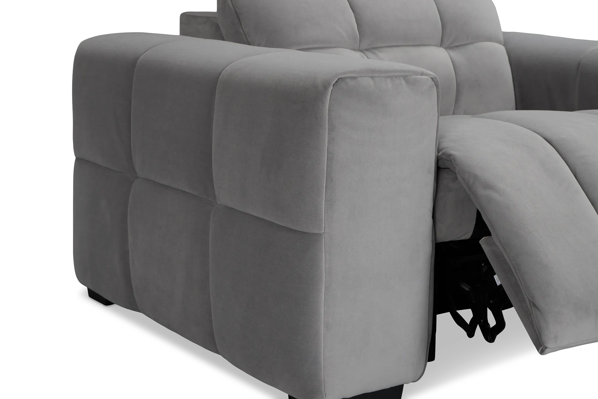 Gemma Light Gray Velvet Power Recliner