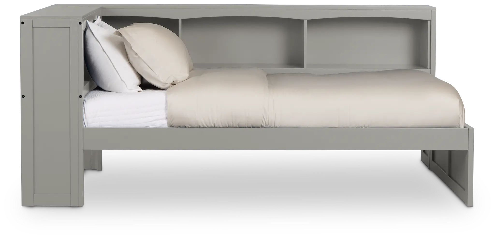 Charleston Gray Corner Bookcase Bed Charleston Gray Corner Bookcase Bed