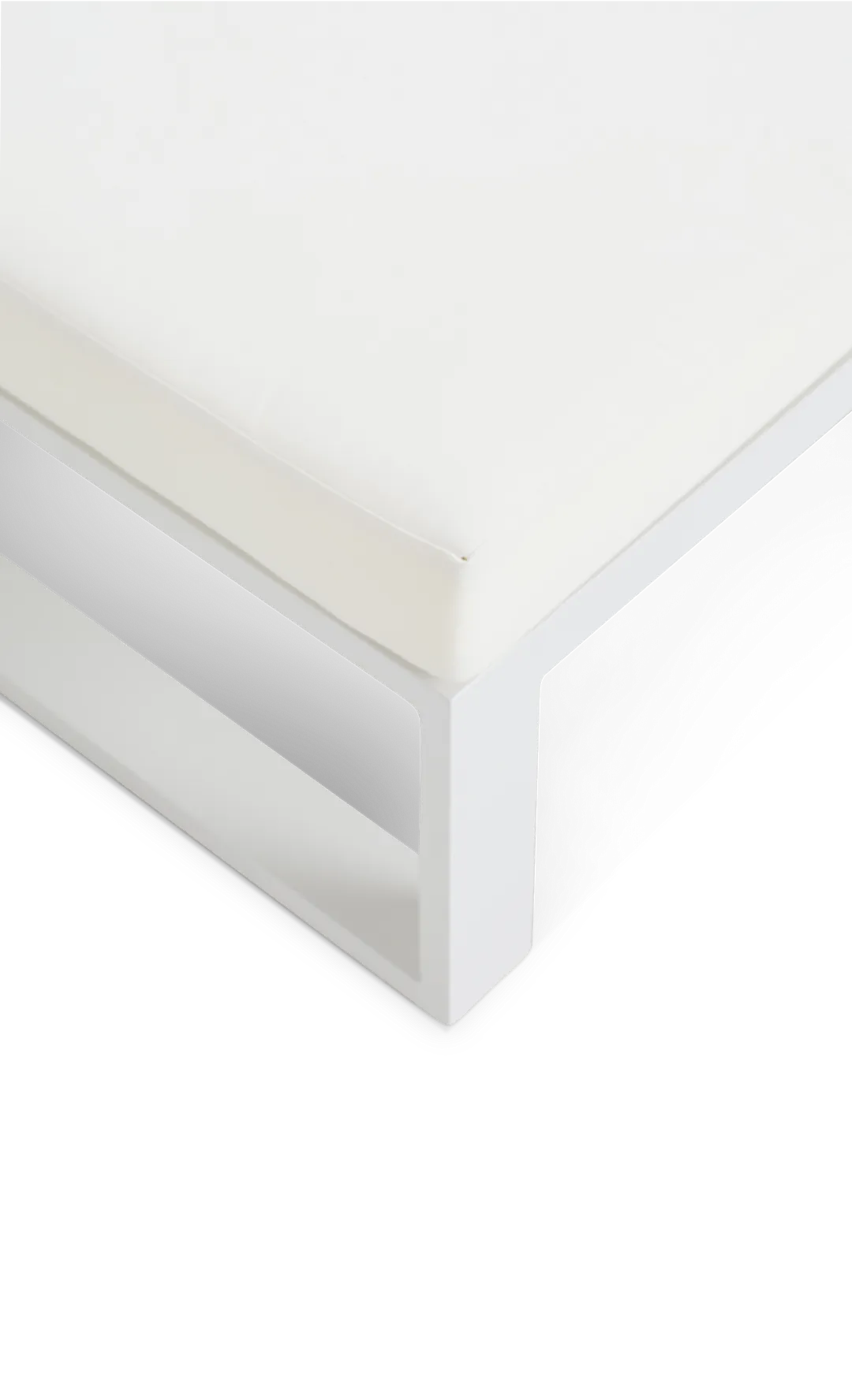 Lisbon2 White Aluminum Ottoman