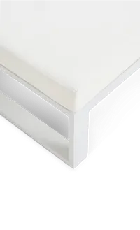 Lisbon2 White Aluminum Ottoman