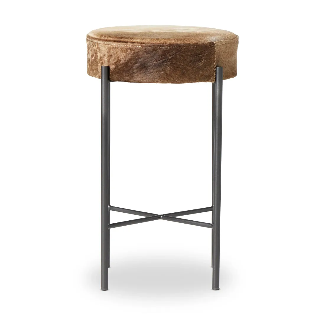 Four Hands Cattle Brownbackless 24" Upholstered Barstool