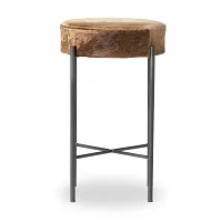 Four Hands Cattle Brownbackless 24" Upholstered Barstool