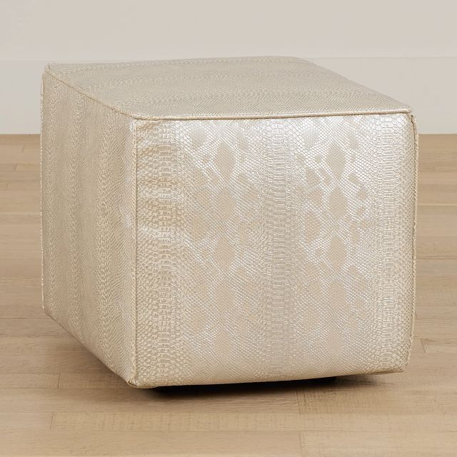 Amazon Ivory Vinyl Accent Pouf