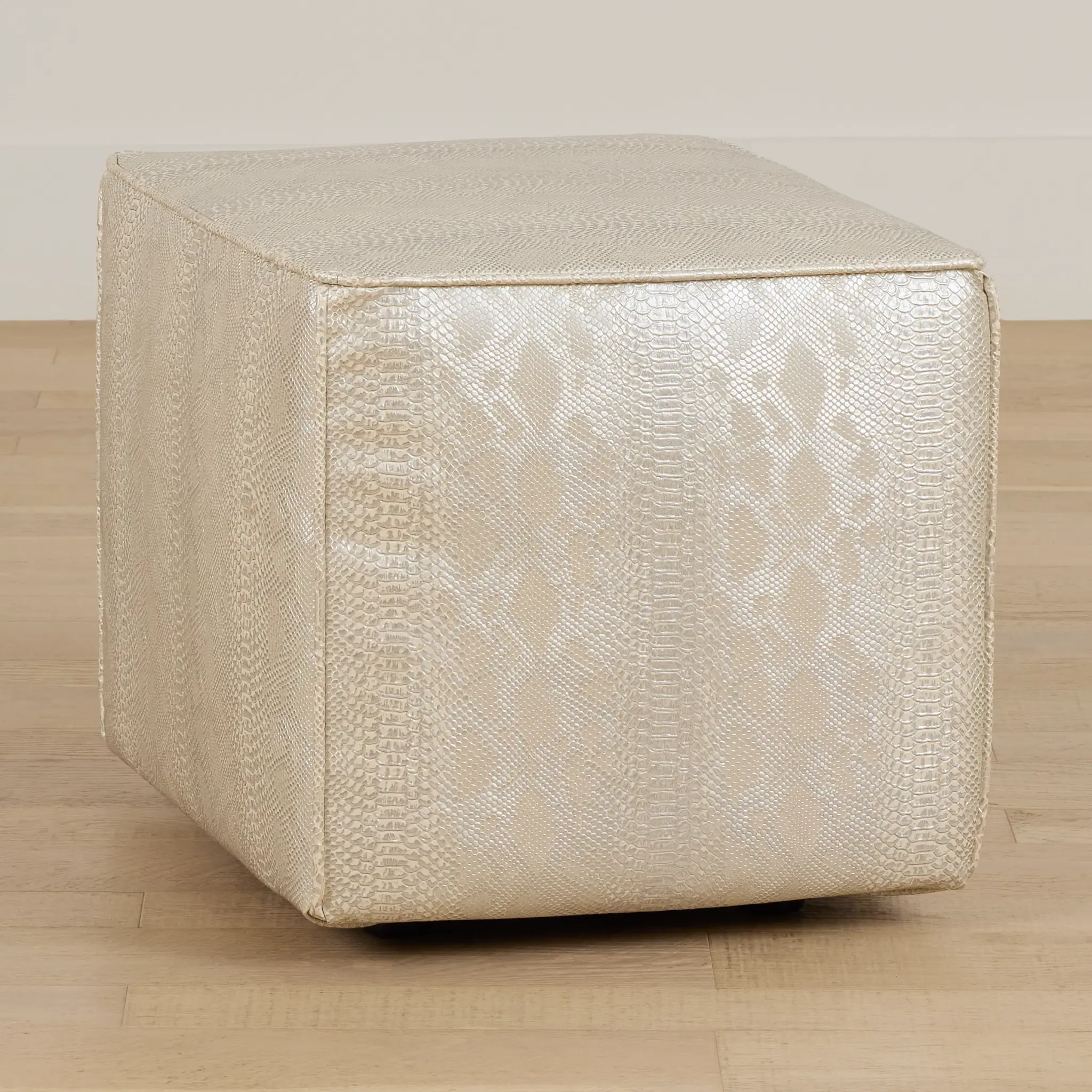 Amazon Ivory Vinyl Accent Pouf Amazon Ivory Vinyl Accent Pouf