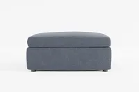 Destin Victory Dark Blue Fabric Cocktail Ottoman