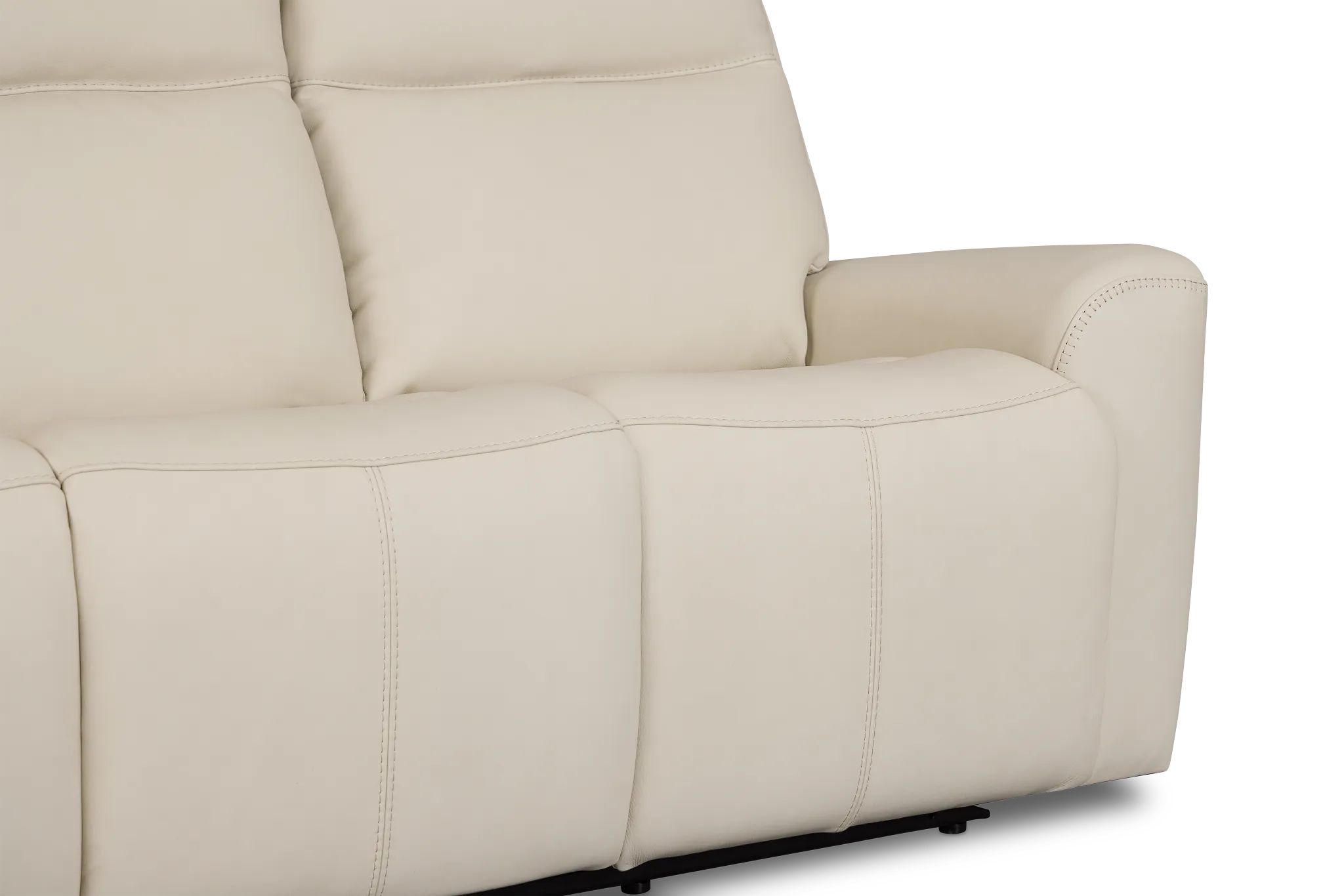 Sterling Ivory Lthr/vinyl Power Reclining Sofa