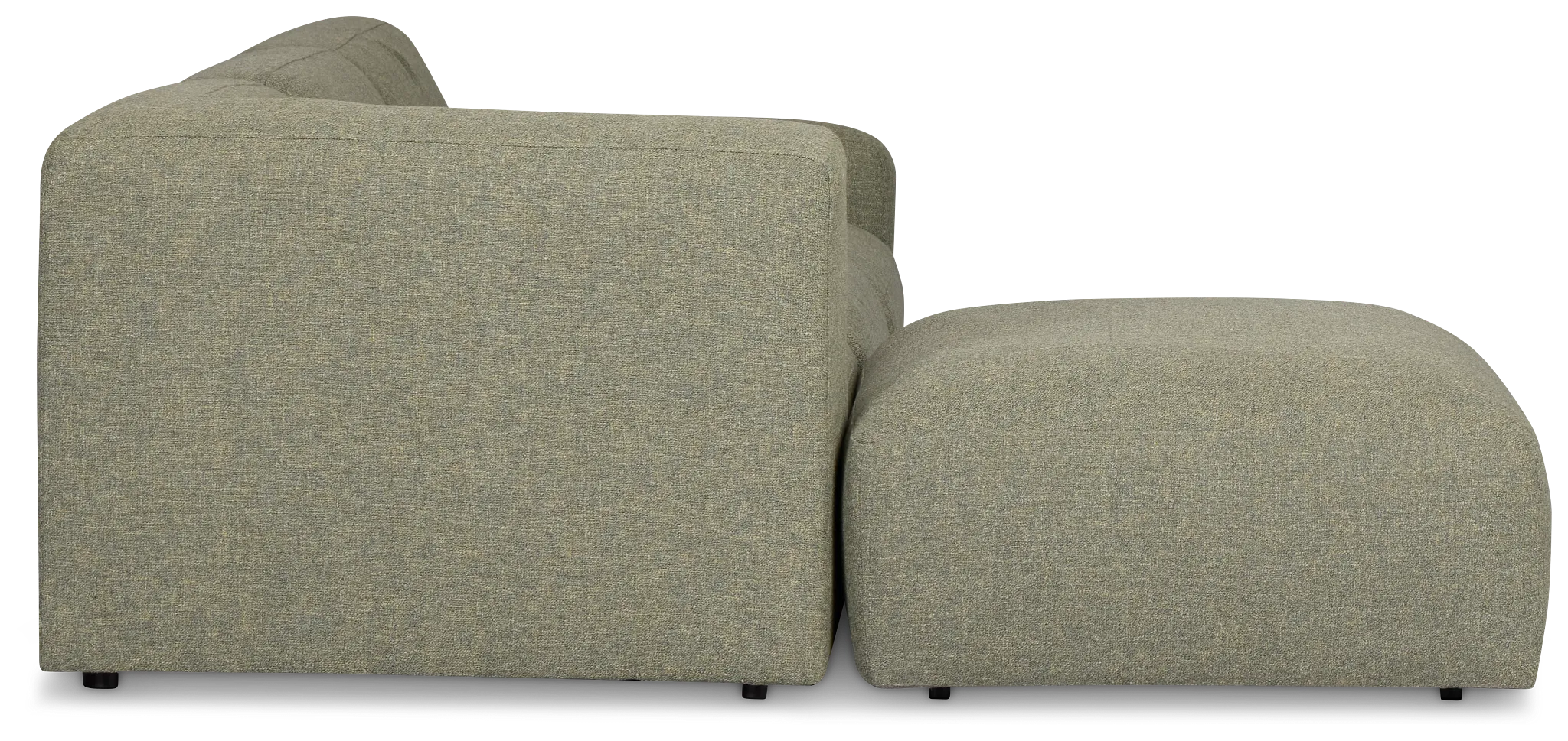 Baylor Green Fabric 4-piece Left Facing Bumper Sectional