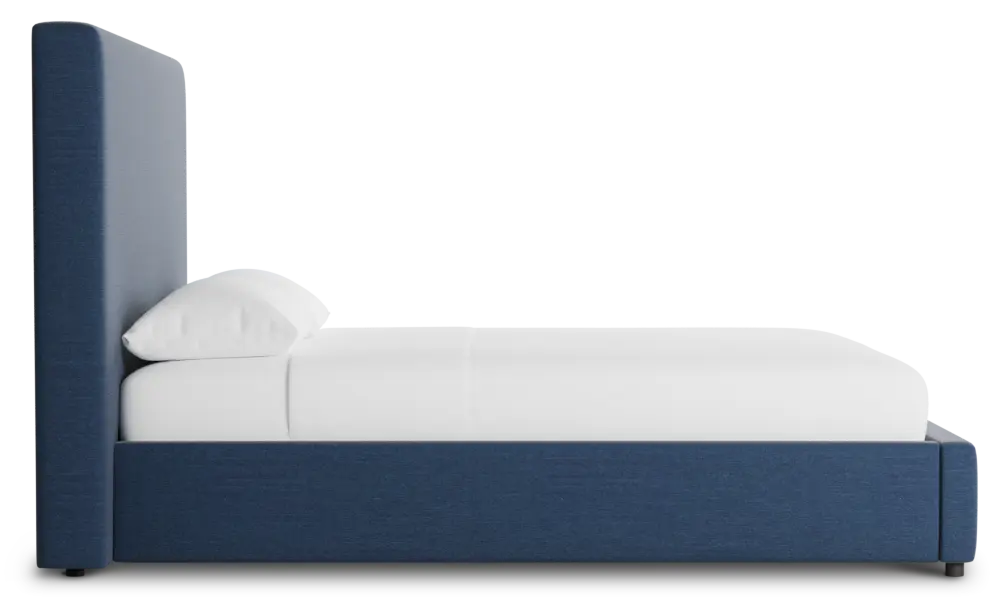 Grayton Peyton Dark Blue 54" Upholstered Platform Bed Grayton Peyton Dark Blue 54" Upholstered Platform Bed