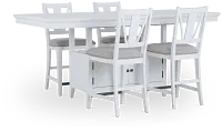 Heron Cove White High Table & 4 Barstools