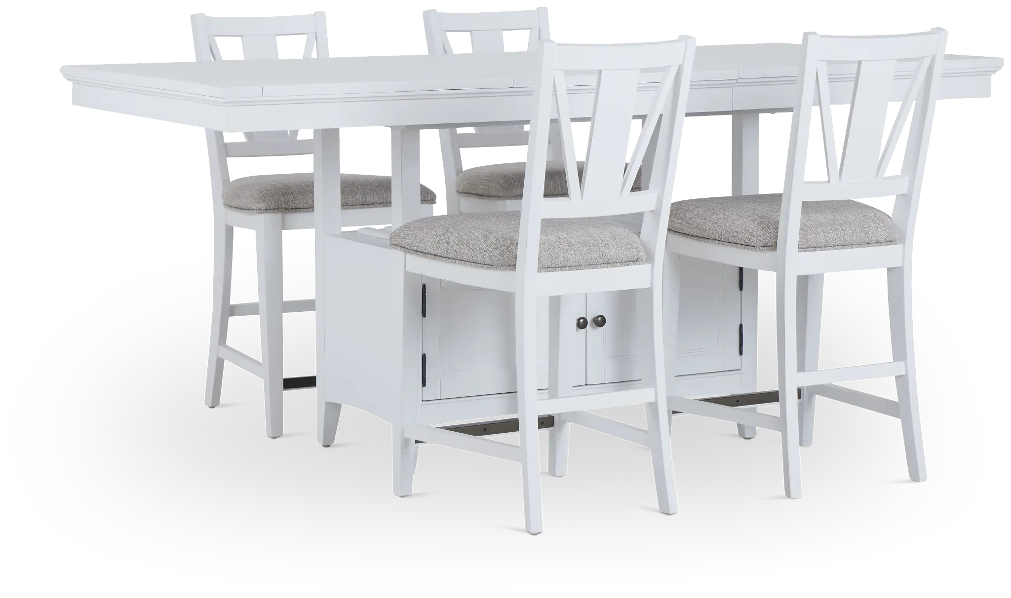 Heron Cove White High Table & 4 Barstools Heron Cove White High Table & 4 Barstools