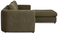 Alma Dark Green Fabric Right Chaise Sectional
