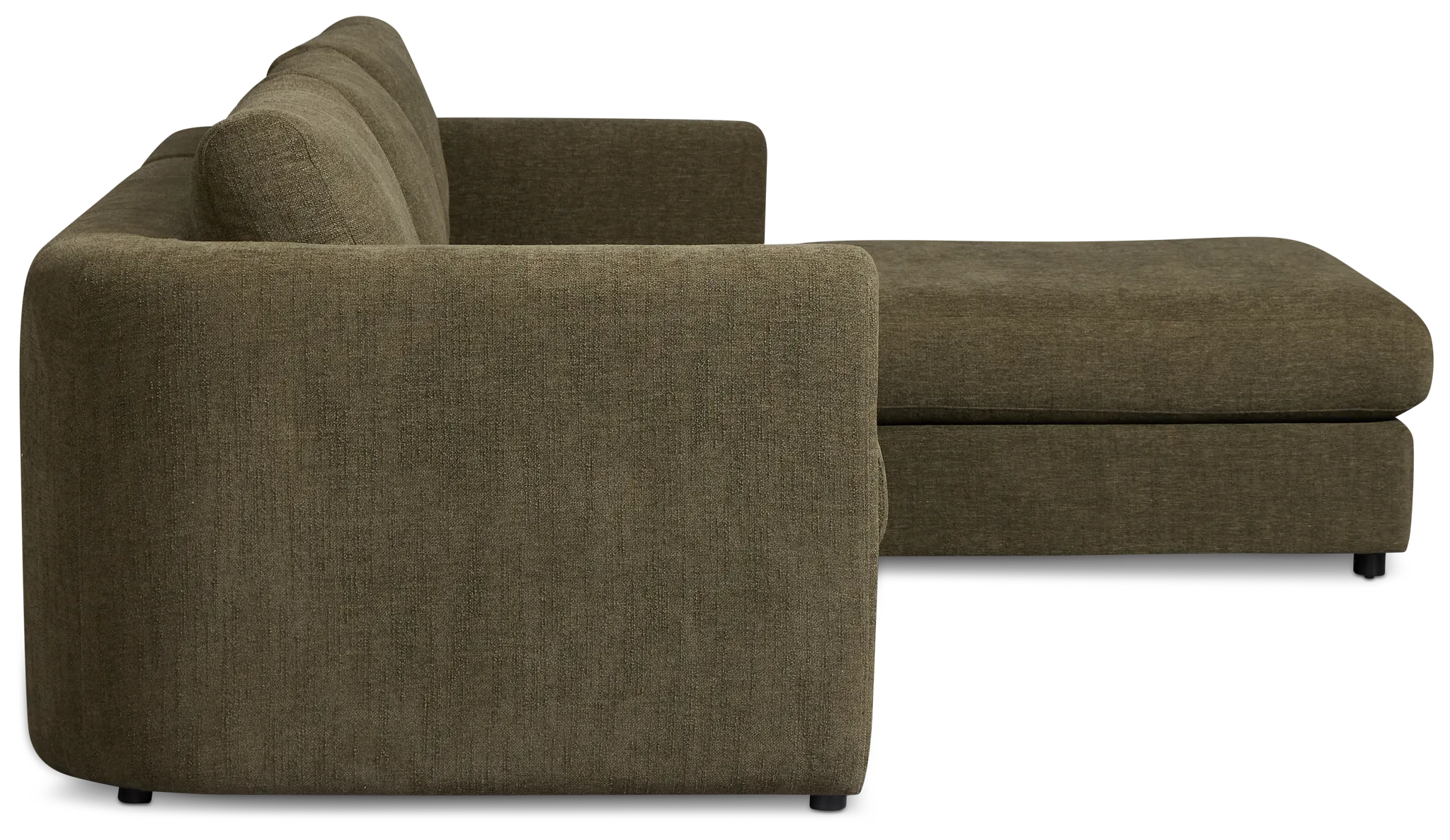 Alma Dark Green Fabric Right Chaise Sectional