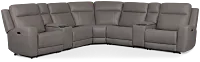 Colton Light Gray Micro Large Dual Power Reclining Two-arm Sectional
